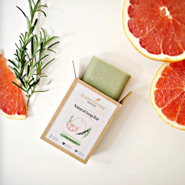 truemorrow natürliche Seife in Papierverpackung Grapefruit-Rosmarin